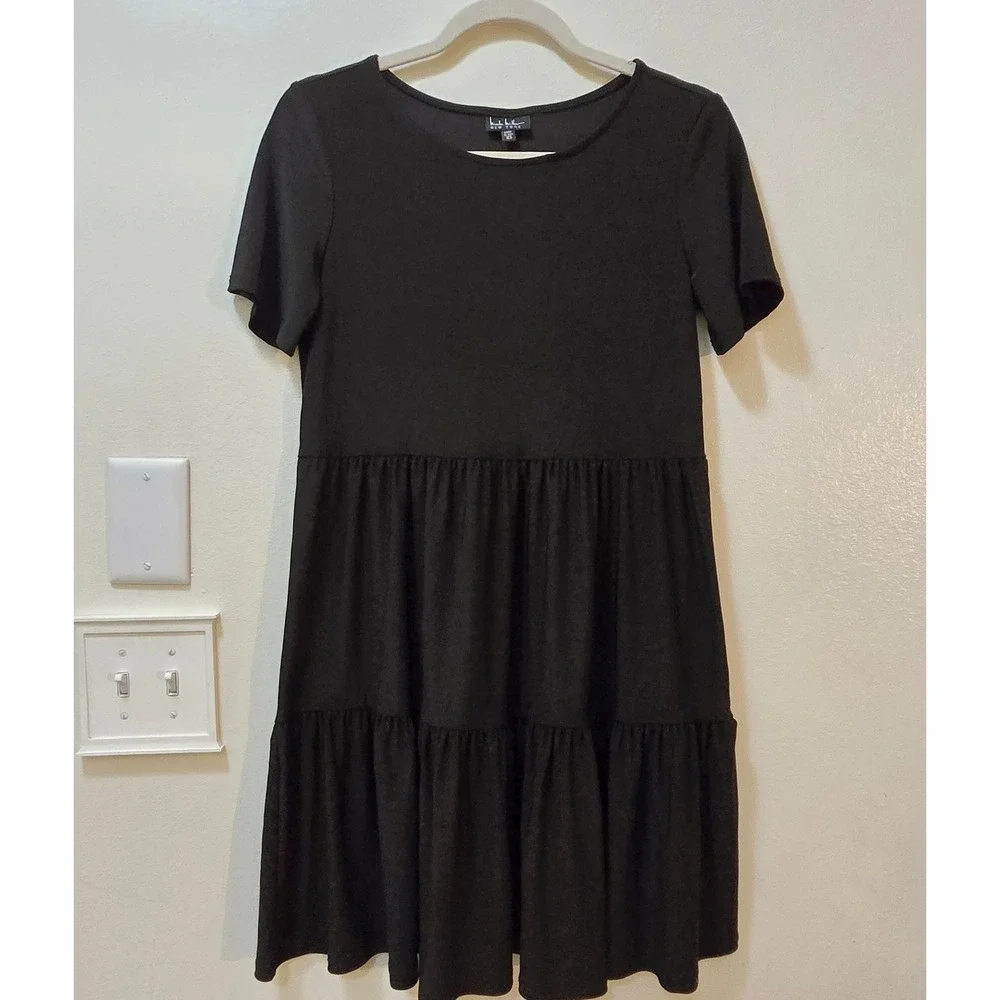 Nicole Miller Dress XS Black Short Sleeve Mini Dress - Picture 2 of 10